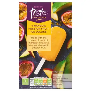 Sainsbury's Mango & Passion Fruit Ice Lollies, Taste the Difference 4x73ml