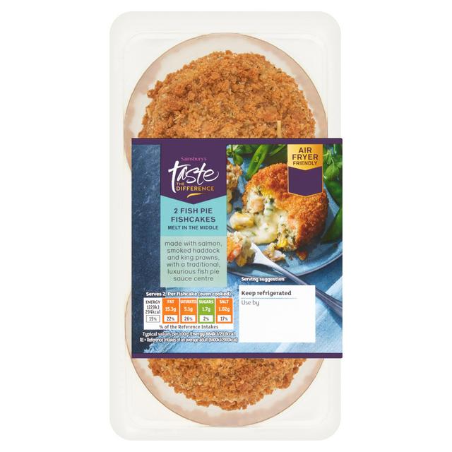 Sainsbury's 2 x Melting Middle Fish Pie Fishcakes, Taste the Difference 290g - gallery image 1