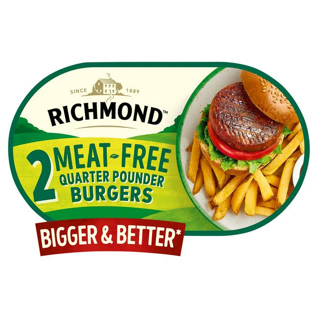 Richmond Vegan & Vegetarian Quarter Pounder Burgers x2 227g - gallery image 1