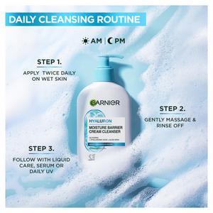 Garnier Skin Active Hyaluronic Aloe Soothing Cream Cleanser For Dehydrated Skin 250ml - gallery image 5