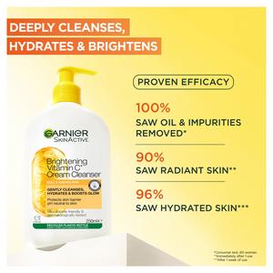 Garnier Skin Active Vitamin C Skincare Brightening Cream Cleanser For Dull & Uneven Skin 250ml - gallery image 2