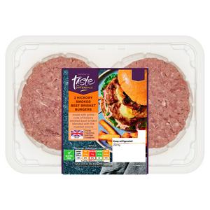 Image forSainsbury's Hickory Smoked British Beef Brisket Burgers, Taste the Difference x2 340g