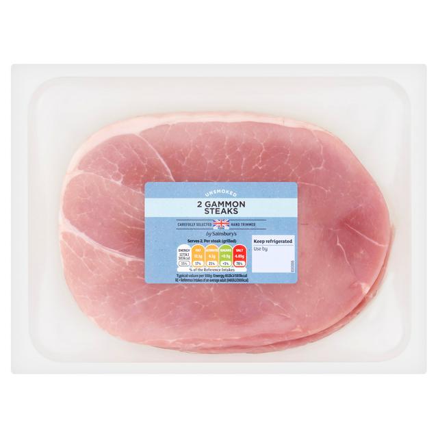 Sainsburys Unsmoked Gammon Steaks x2 450g