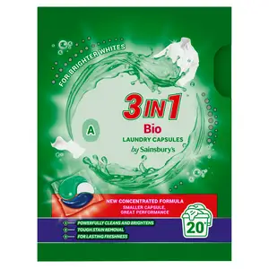 Sainsbury's 3 in 1 Bio Laundry Capsules 20 Washes