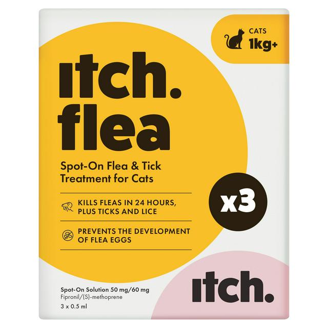 Itch Flea Cat Flea & Tick Spot On Treatment 3 Pipette (1kg+) - gallery image 1
