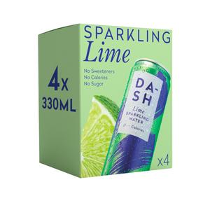 Dash Lime Sparkling Water 4 x 330ml - gallery image 2