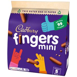 Cadbury Mini Fingers 5 x 19.3g Multipack Chocolate Biscuits - gallery image 3