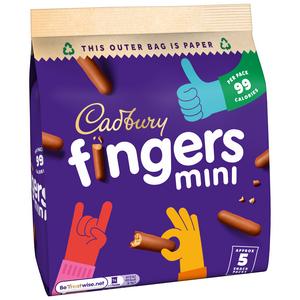 Cadbury Mini Fingers 5 x 19.3g Multipack Chocolate Biscuits - gallery image 4