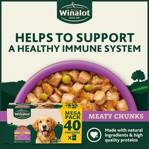Winalot Meaty Chunks Mixed In Jelly Wet Dog Food 40 x 100g - gallery image 2