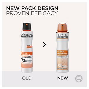 L'Oréal Men Expert 250ml Deodorant Spray Hydra Energetic Extreme Sport 72H Anti-Perspirant - gallery image 3