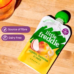 Little Freddie Organic Apples, Bananas & Oats Baby Food Pouch 6+ Months 100g - gallery image 5