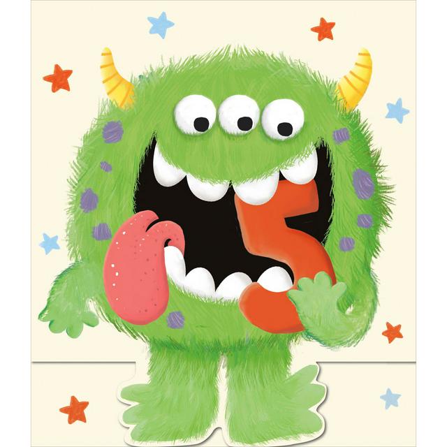 Sainsbury's Fun Monster Age 5 Happy Birthday Design Greeting Card - gallery image 1