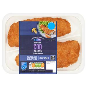 Sainsbury's Battered MSC Cod Fillets x2 300g