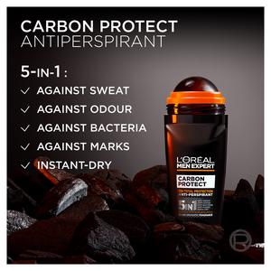 L'Oréal Men Expert 100ml Deodorant Carbon Protect Roll On 48H Anti-Perspirant - gallery image 5