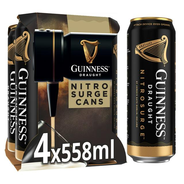 Guinness Nitrosurge Stout Beer Cans For Use with Nitrosurge Device 4.1% Vol 4x558ml - gallery image 1