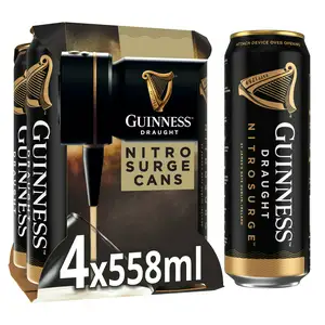 Guinness Nitrosurge Stout Beer Cans For Use with Nitrosurge Device 4.1% Vol 4x558ml