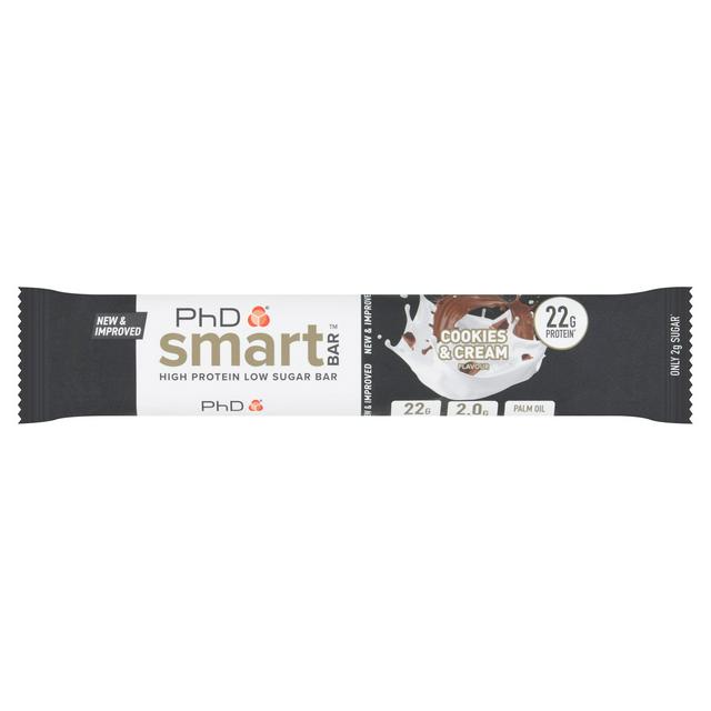 PhD Cookies & Cream Flavour Smart Bar 64g - gallery image 1