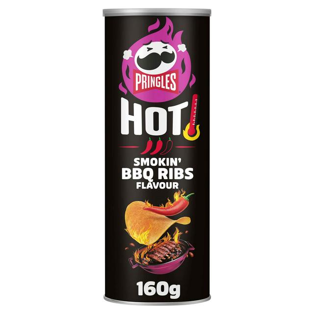 Pringles Hot Smokin' BBQ Ribs Sharing Crisps 160g - gallery image 1