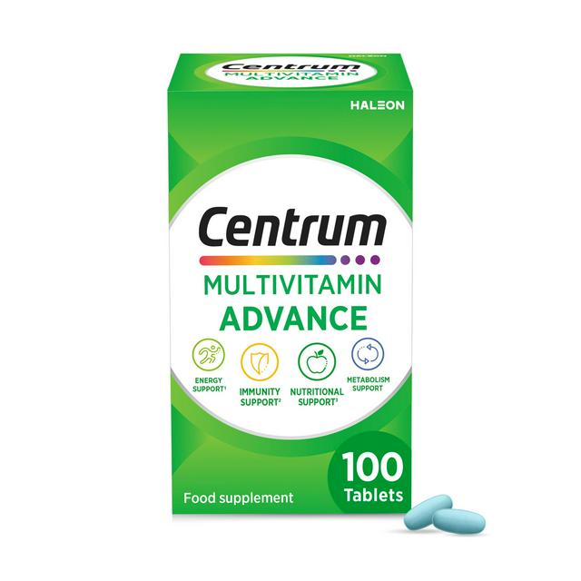 Centrum Advance Multivitamins Tablets, Food Supplement, 100 Tablets.
