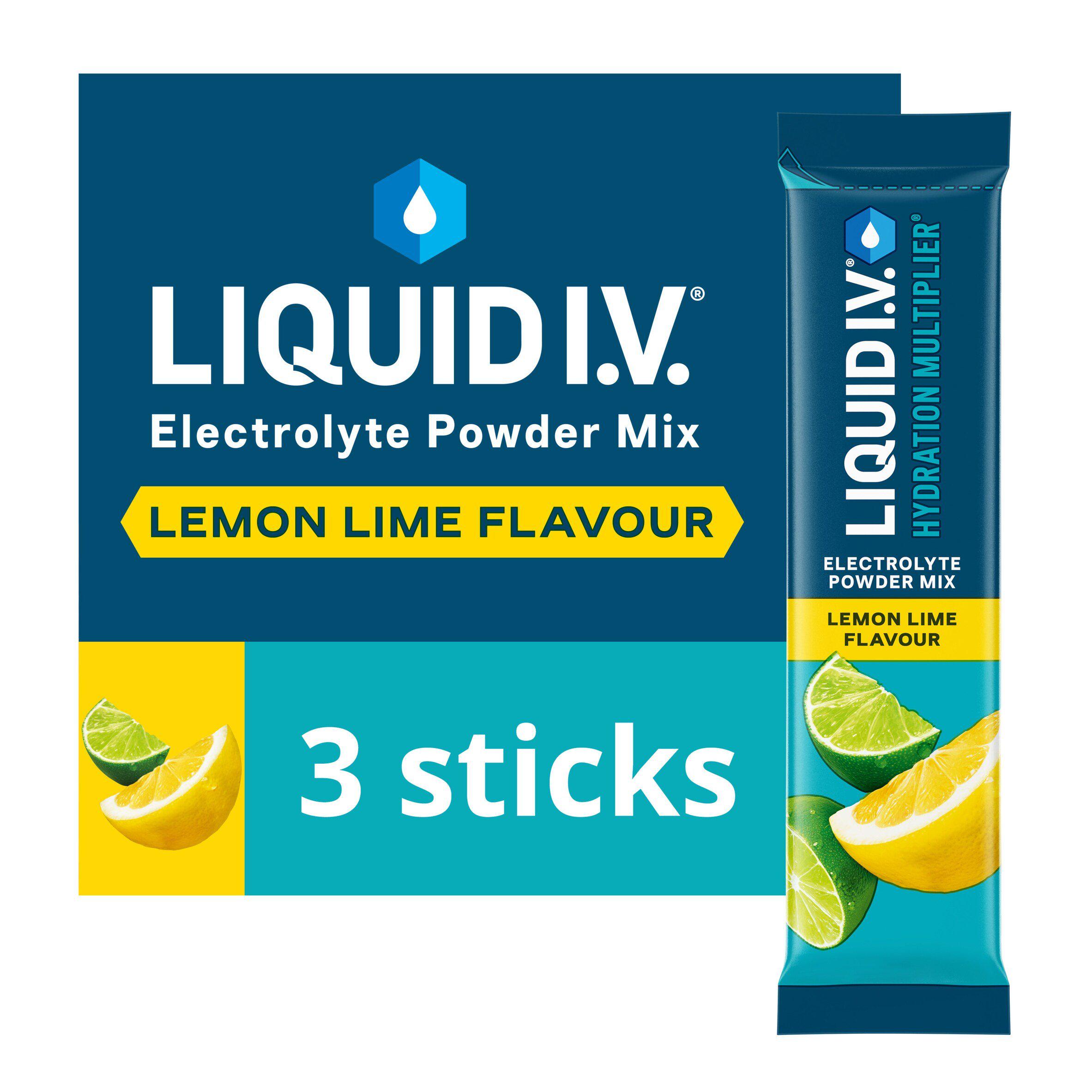 Liquid IV Hydration Multiplier Electrolyte Powder Lemon Lime Flavour 3 Sachets