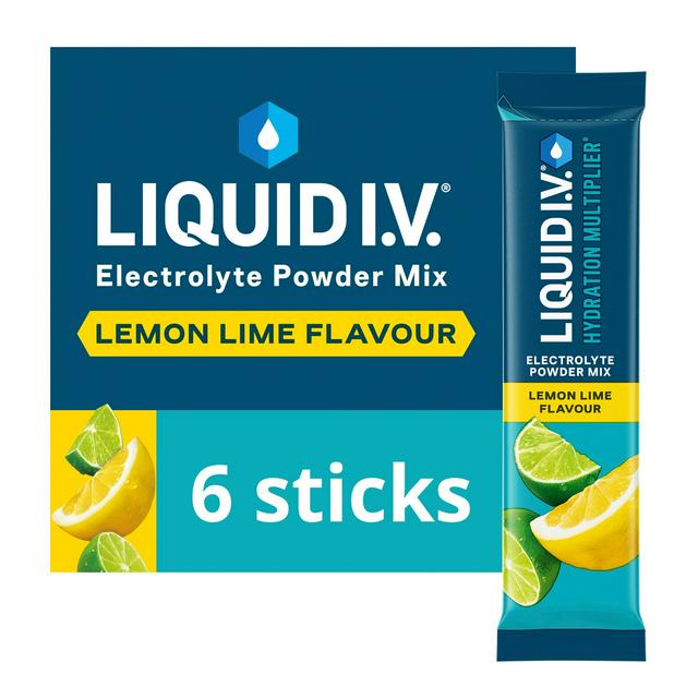 Liquid IV Hydration Multiplier Electrolyte Powder Mix Food Supplement Lemon Lime Sachets x6 - gallery image 1