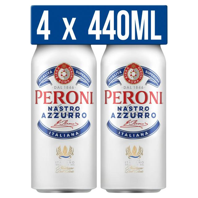 Peroni Nastro Azzurro ABV 5% Cans 4 x 440ml - gallery image 1