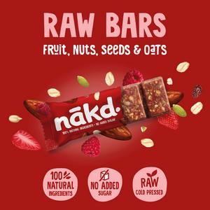 Nakd Strawberry Raspberry Fruit & Fibre Bars 3x44g - gallery image 2