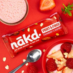 Nakd Strawberry Raspberry Fruit & Fibre Bars 3x44g - gallery image 6