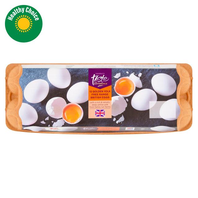 Sainsbury's Free Range Golden Yolk Eggs, Taste the Difference x12 - gallery image 1