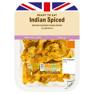 Sainsbury's Indian Spiced Cooked British Chicken Thigh Pieces 180g (ready to eat)