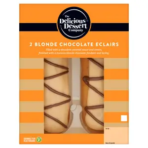 The Delicious Dessert Company Blonde Chocolate Eclairs x2