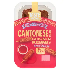 Taste Original Cantonese Style Chicken Kebabs with a Sweet Chilli Dip 105g