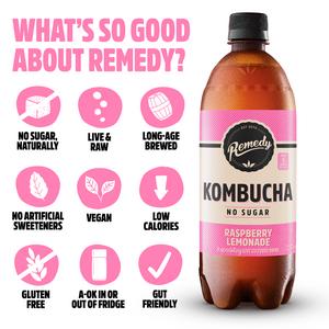 Remedy Raspberry Lemonade Kombucha 1L - gallery image 2