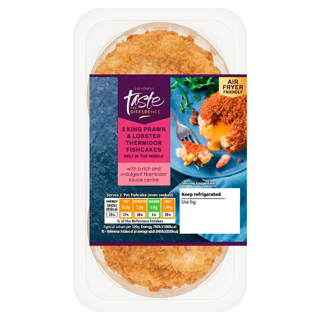 Taste the Difference Sainsbury's King Prawn & Lobster Thermidor Fishcakes, Taste the Difference x2 290g