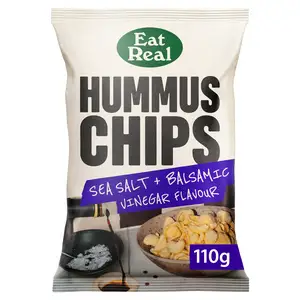 Eat Real Sea Salt & Balsamic Vinegar Hummus Chips Sharing 110g