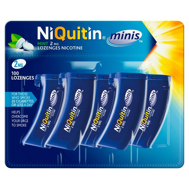 NiQuitin Minis Mint Nicotine Lozenges Reduce & Quit Smoking Aid x100 2mg - gallery image 1