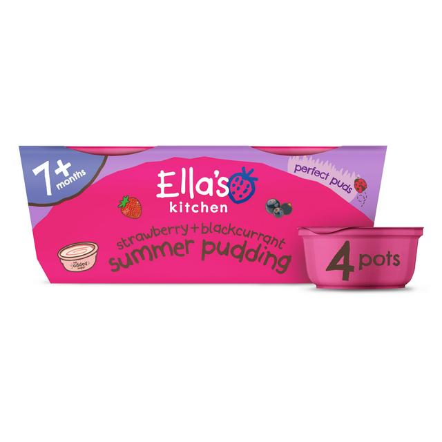 Ella's Kitchen Organic Strawberry & Blackcurrent Summer Pudding 7m+ 4x80g