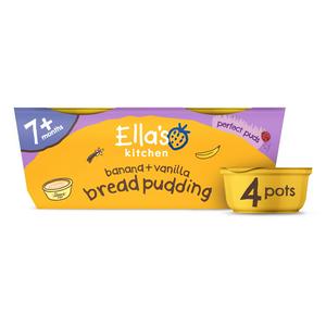 Ella's Kitchen Banana + Vanilla Bread Pudding 7 Months+ 4x80...