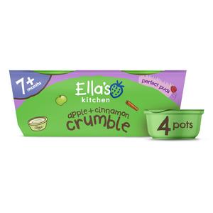 Ella's Kitchen Apple & Cinnamon Crumble Pudding 7 Months+ 4x...
