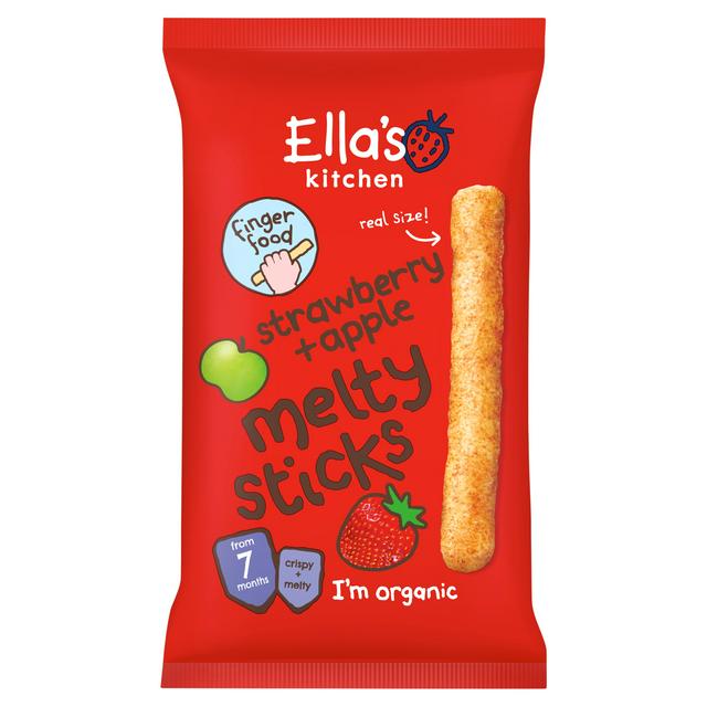 Ella's Kitchen Organic Strawberry & Apple Melty Sticks Baby Snack 7+ Months 16g - gallery image 1