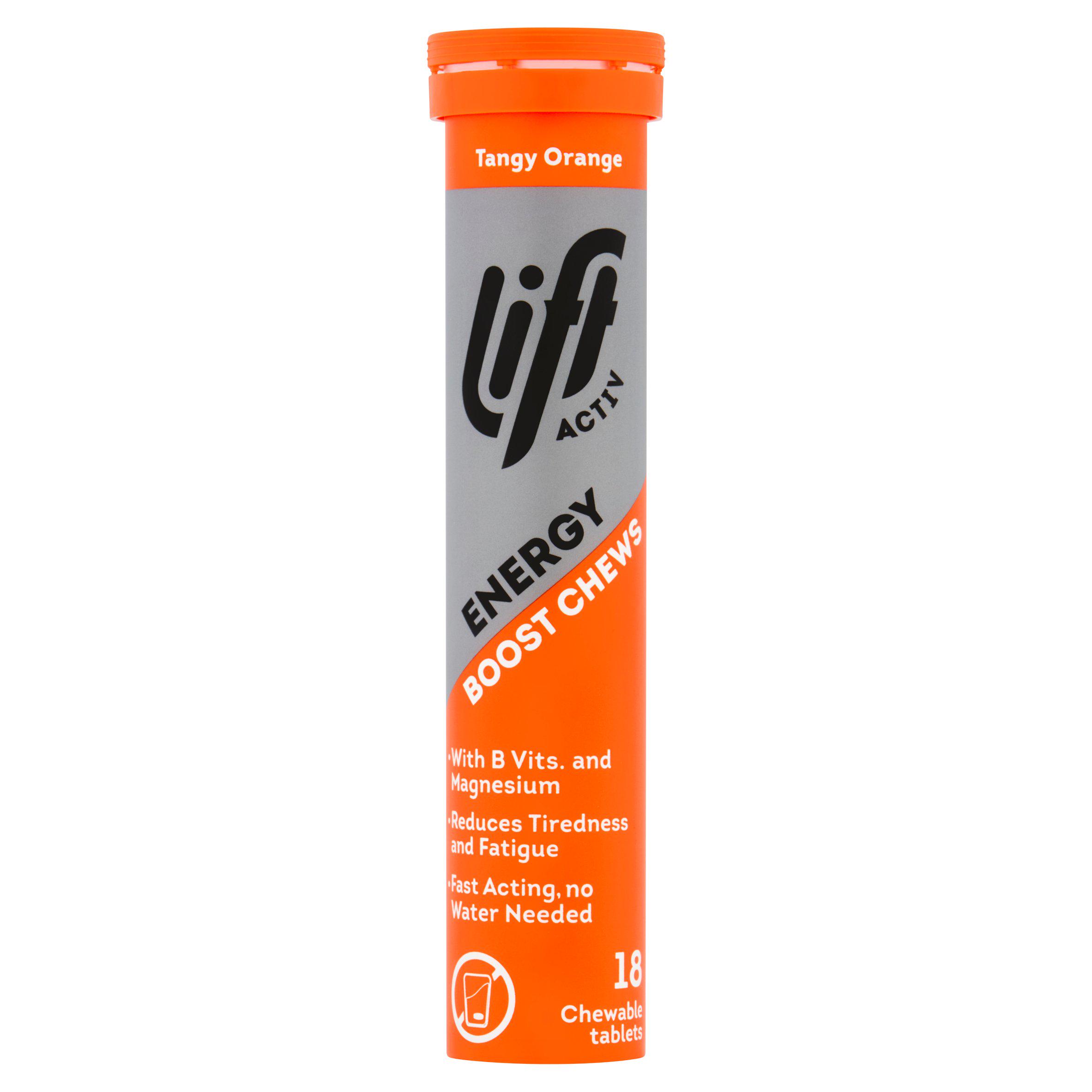 Lift Activ Tangy Orange Energy Boost Chewable Tablets x18 72g