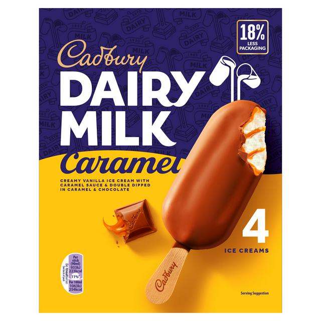 Cadbury Dairy Milk Caramel Ice Cream 4x90ml - gallery image 1