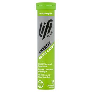 Lift Activ Fruity Tropical Energy Boost Chewable Tablets x18 72g