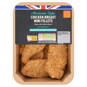 Sainsbury's Mexican Style Breaded British Chicken Mini Fillets 305g