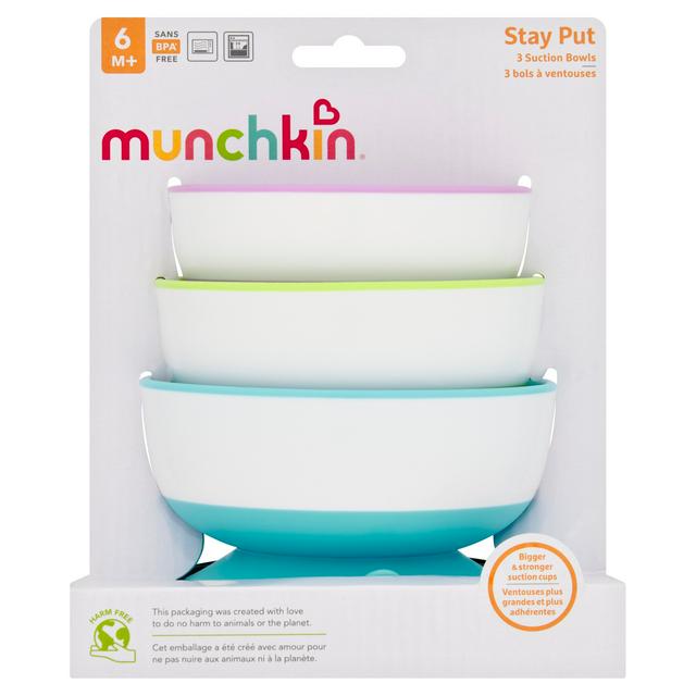 Munchkin Stay Put 3 Suction Bowls 6m+ - gallery image 1