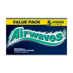 Wrigley's Airwaves Menthol & Eucalyptus Flavour Sugar Free Chewing Gum 70g