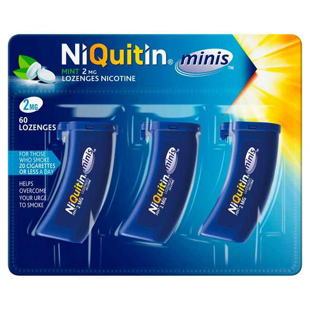 NiQuitin Minis Mint Nicotine Lozenges Reduce & Quit Smoking Aid x60 2mg - gallery image 1