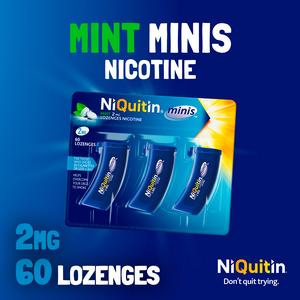NiQuitin Minis Mint Nicotine Lozenges Reduce & Quit Smoking Aid x60 2mg - gallery image 2