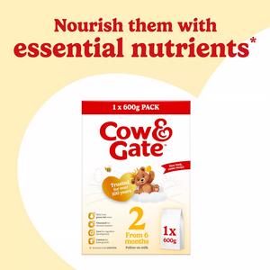 Cow & Gate 2 Follow On Baby Milk Formula Powder From Birth 600g - gallery image 2