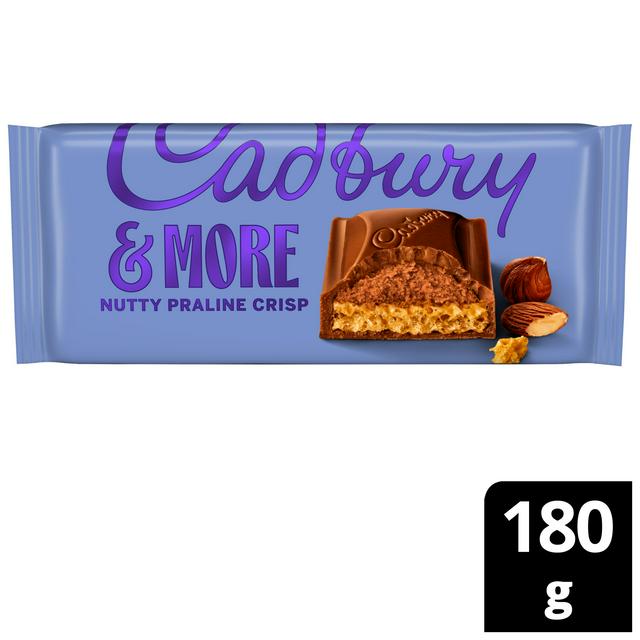 Cadbury Dairy Milk & More Nutty Praline Crisp Chocolate Bar 180g - gallery image 1